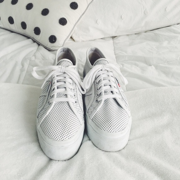 White Leather platform supergas! - Picture 4 of 5